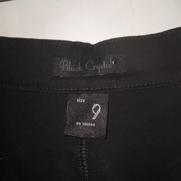 Black Twill/Lace Jeans/Leggings Sz 9 Cotton Spandex  4 Pocket NWOT New - Picture 5 of 7